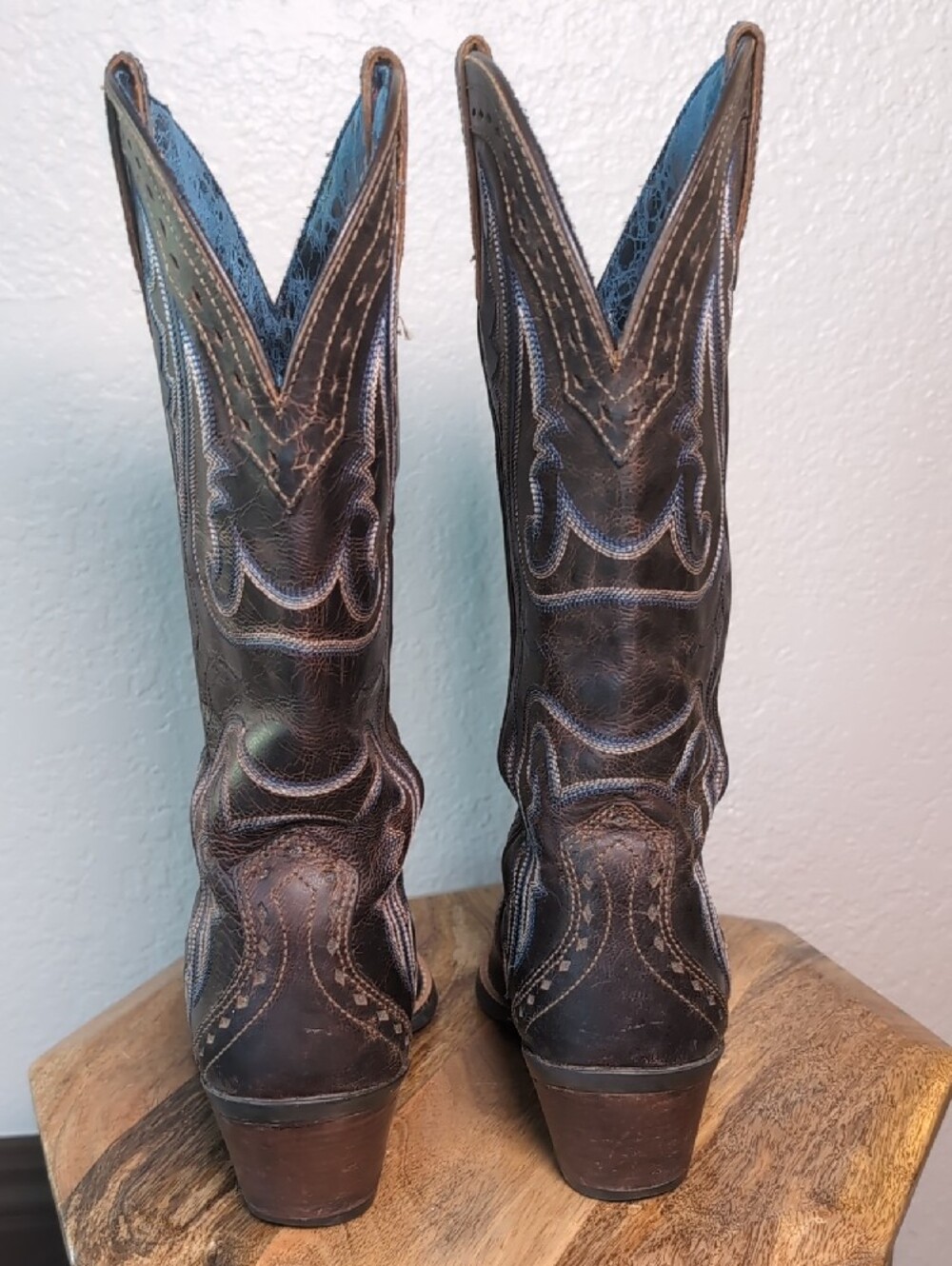 Ariat Heritage X-Toe Dark Brown Leather Western Cowgirl Boots - Picture 6 of 14